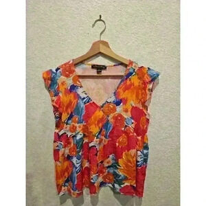 A love story colorful viscose blouse sz Medium